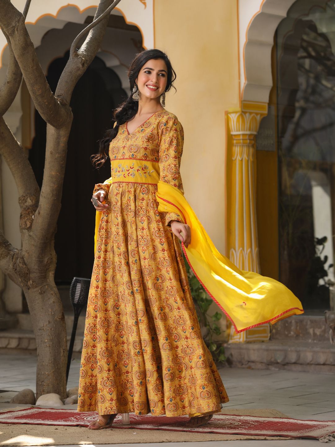 Mulan-Mustard-Chanderi-Dress-With-Dupatta