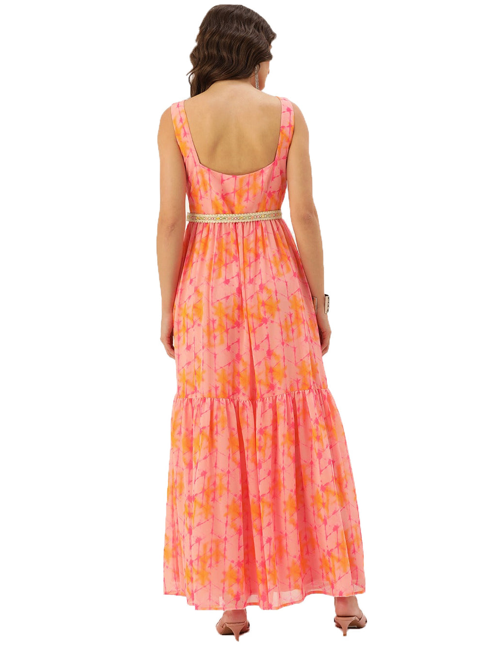 Multicolored-Digital-Printed-Tiered-Dress