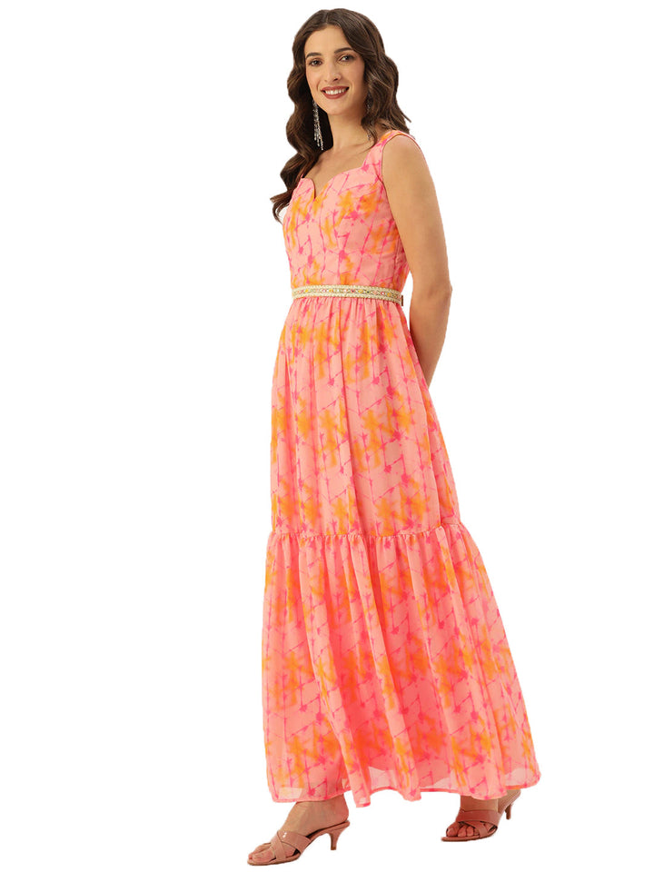 Multicolored-Digital-Printed-Tiered-Dress