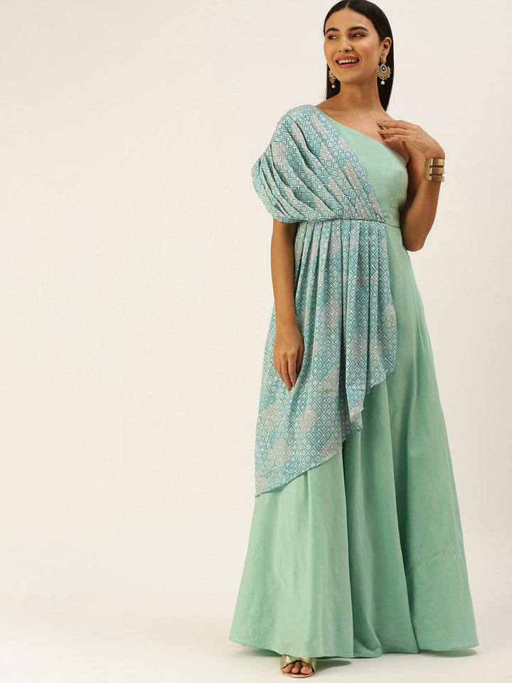 Multicolored-Embroidered-Indo-Western-Gown