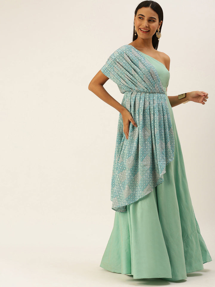 Multicolored-Embroidered-Indo-Western-Gown