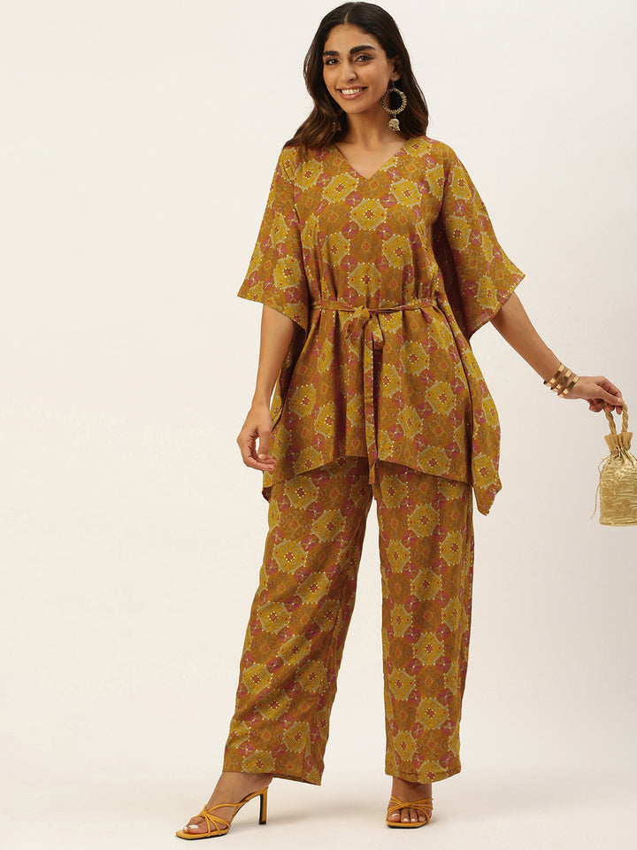 Multicolored-Printed-Viscose-Kaftan-Set