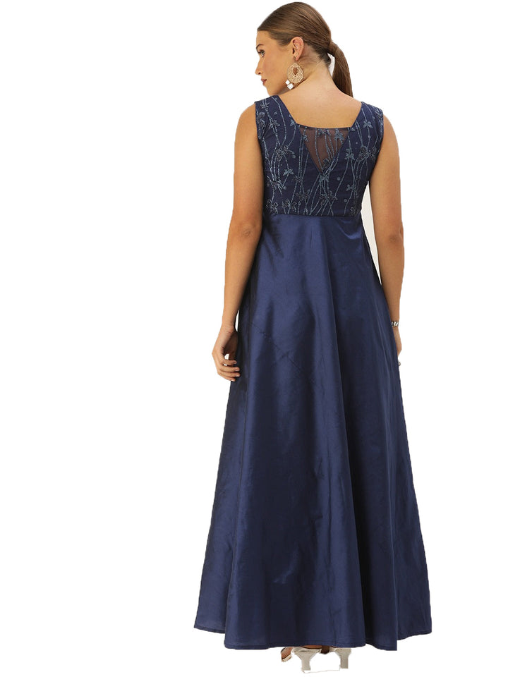 Navy-Blue-Embroiderd-N-Taffeta-Classic-Gown