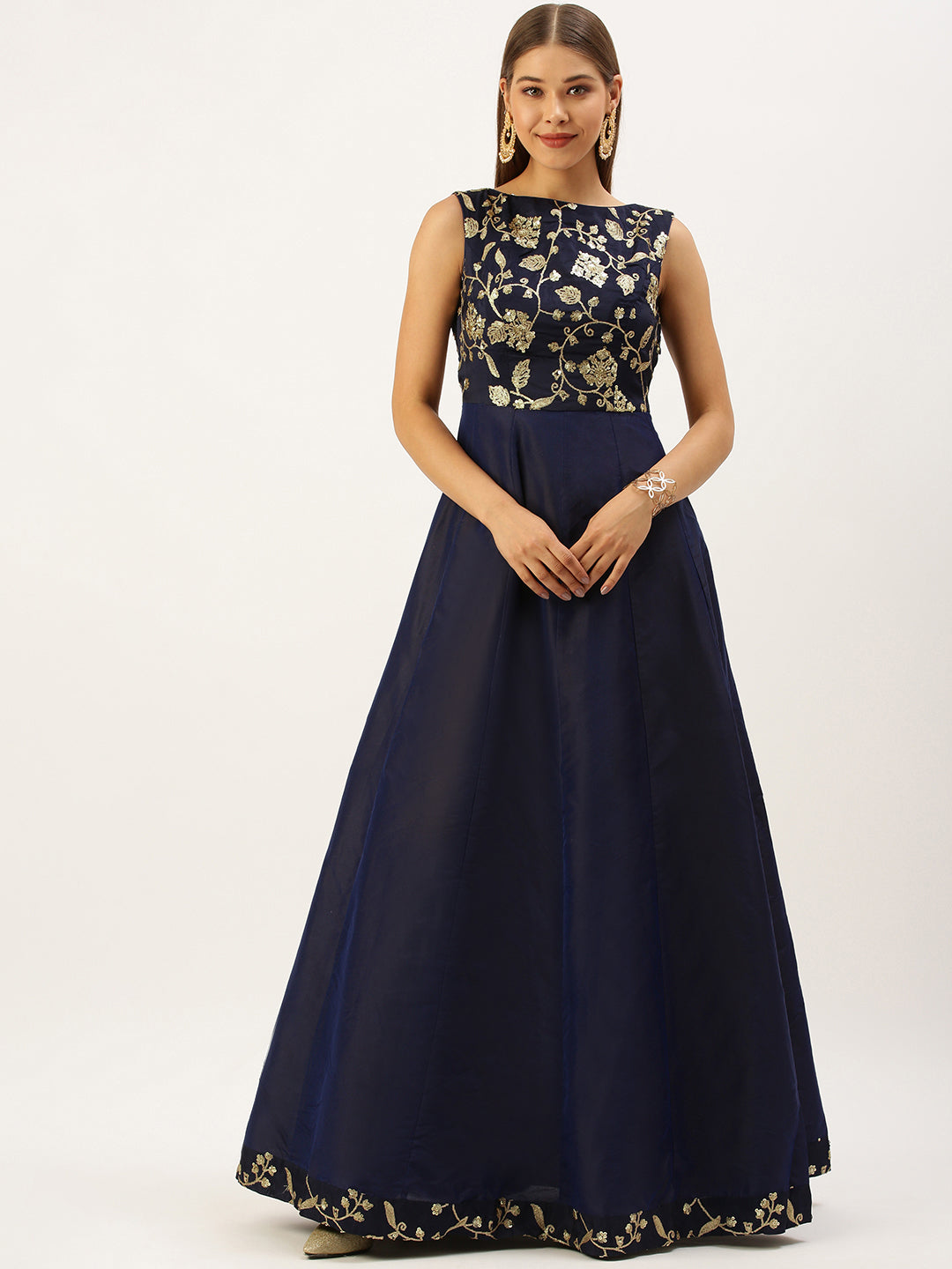 Navy-Blue-Embroidered-Kali-Style-Gown