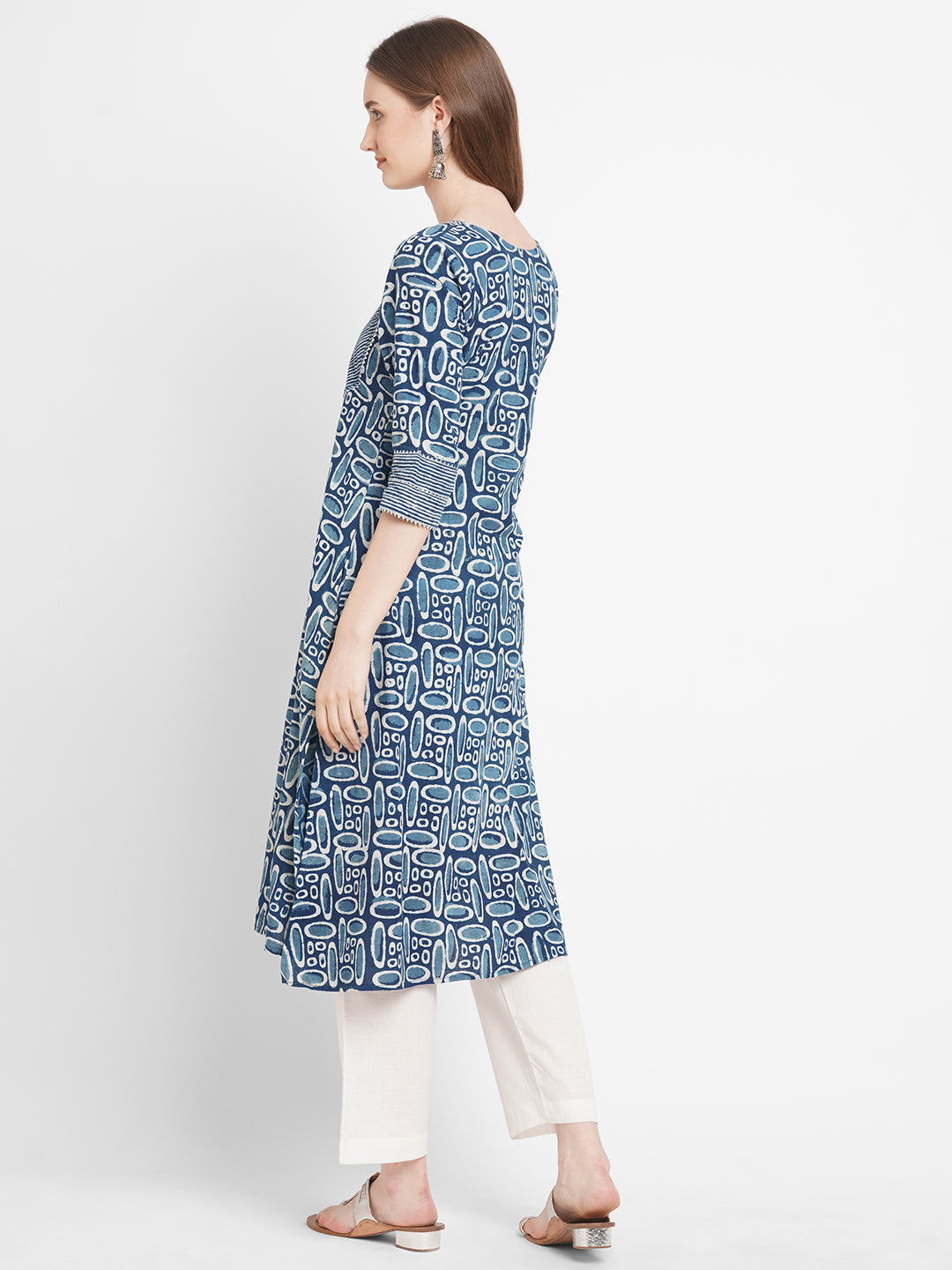 Neel Nabh Indigo Dabu Print Pure Cotton Kurta