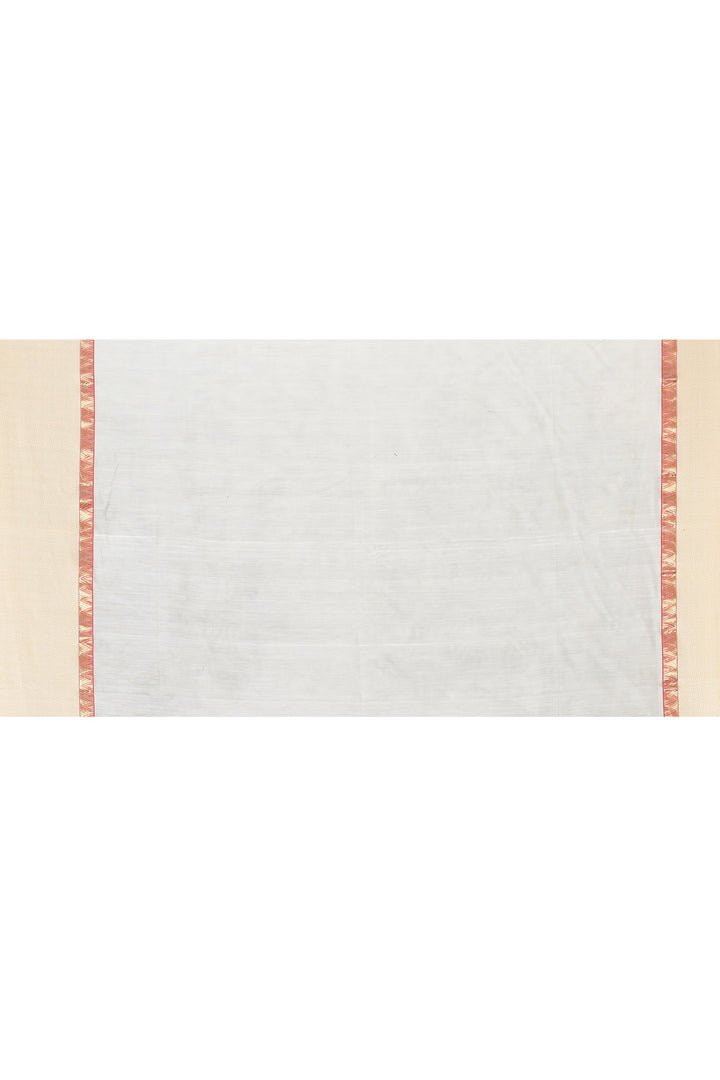 Off-White Maheshwari Saree With Threadwork