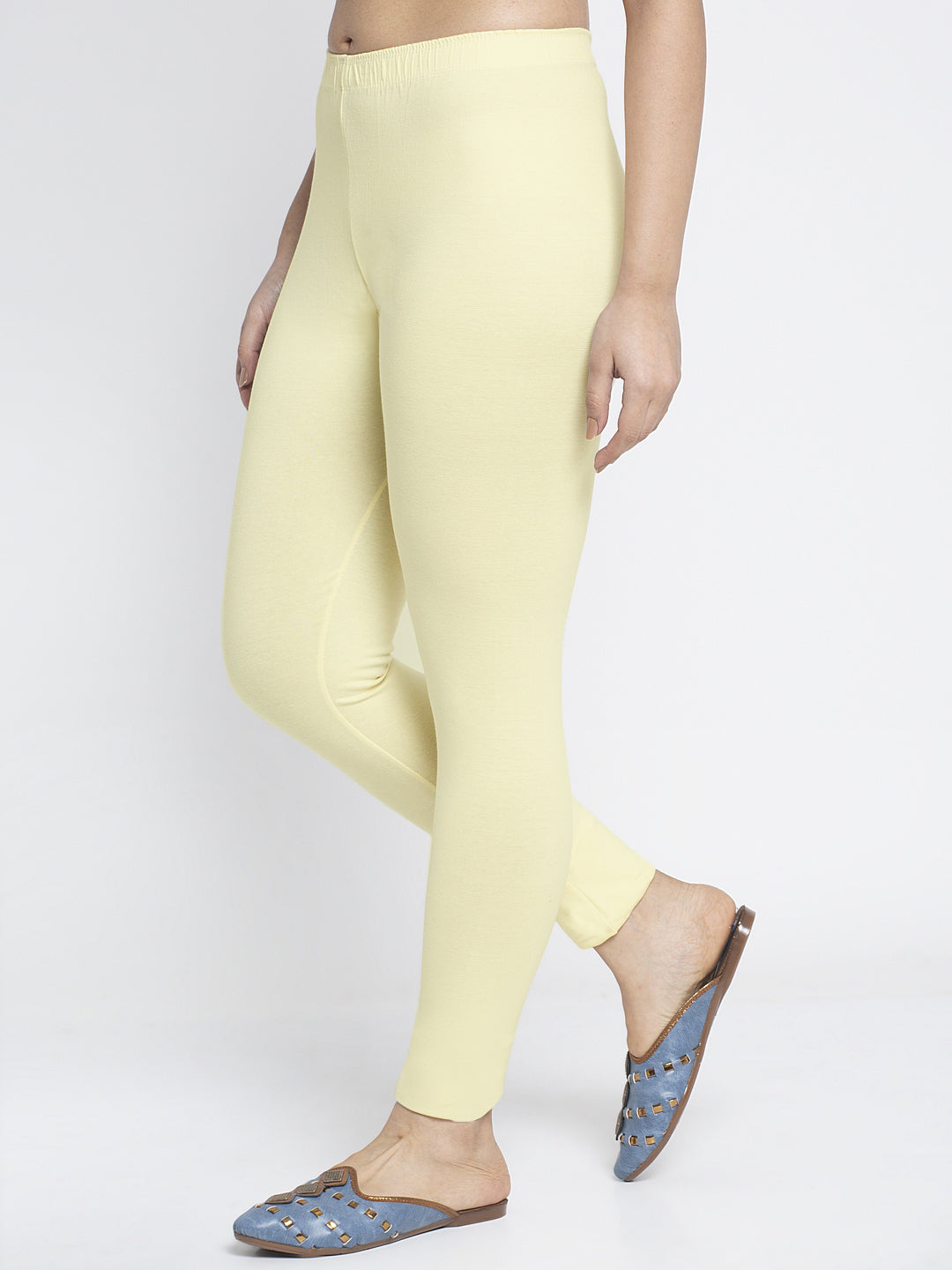 Off-White Modern Combed Lycra Solid Leggings