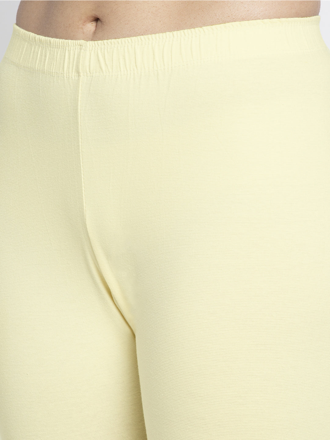 Off-White Modern Combed Lycra Solid Leggings