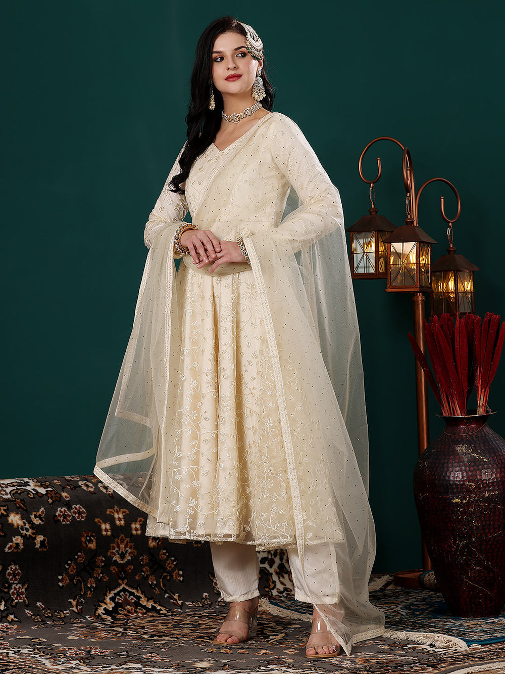 Off-White-Net-Embroidered-Anarkali-Suit