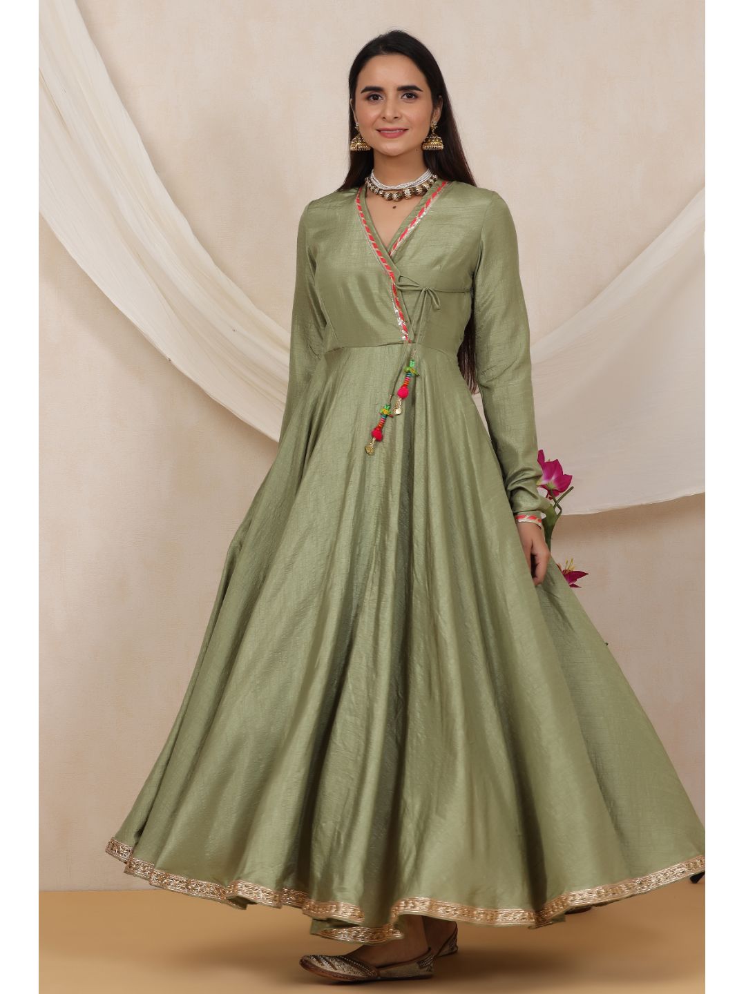 Olive-Long-Ethnic-Dress