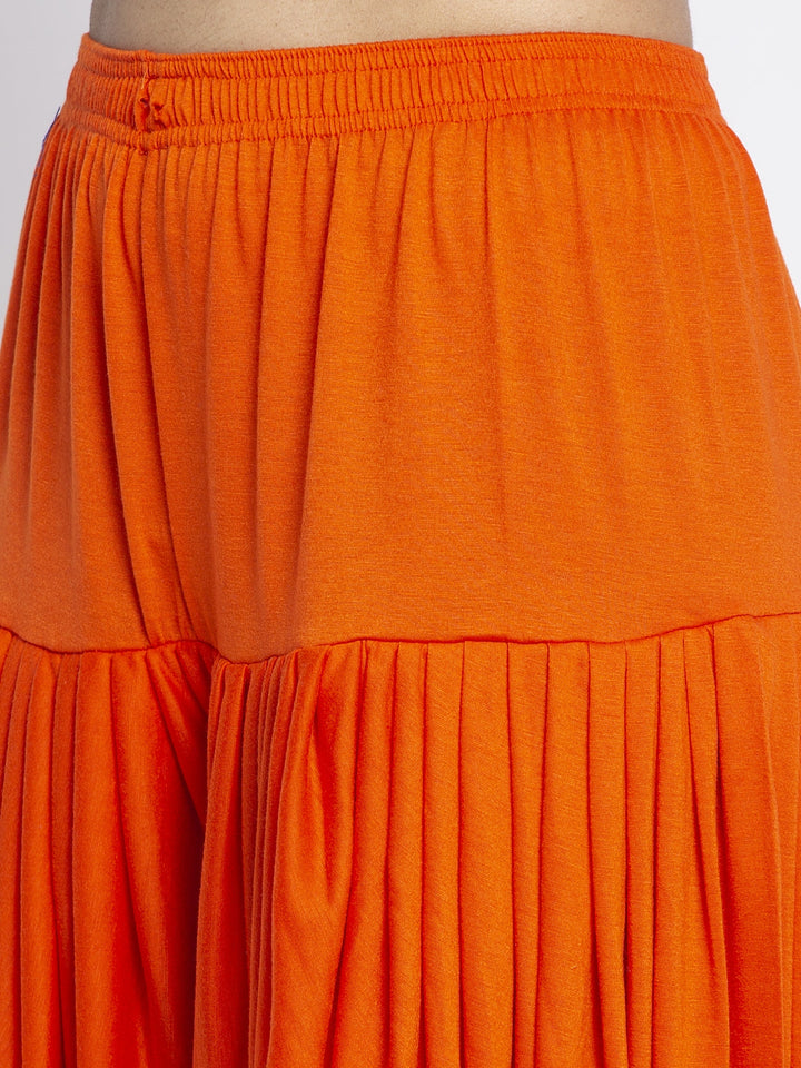 Orange Modern Lycra Patiyala Salwar Pant