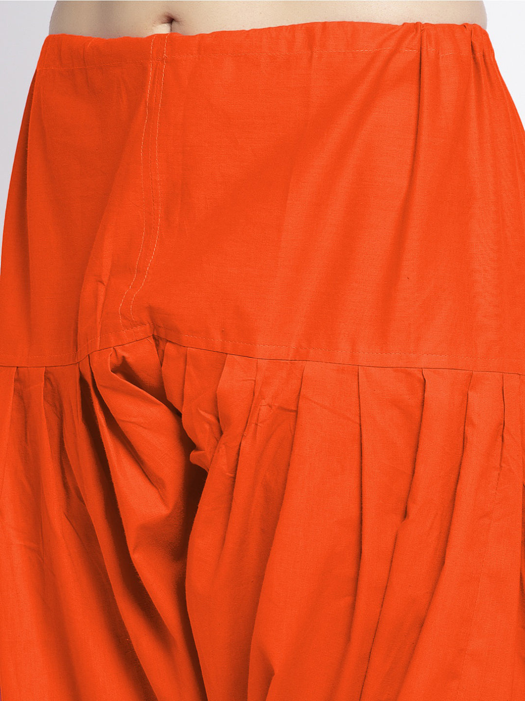 Orange Solid Cotton Salwar Pant