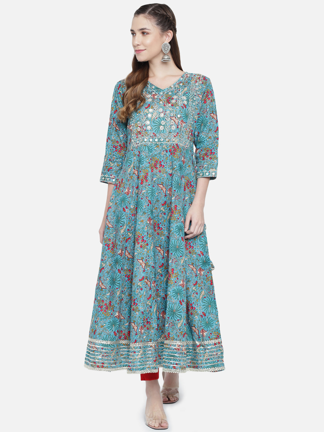 Celadon-Blue-Mirror-Embroidery-A-Line-Kurta