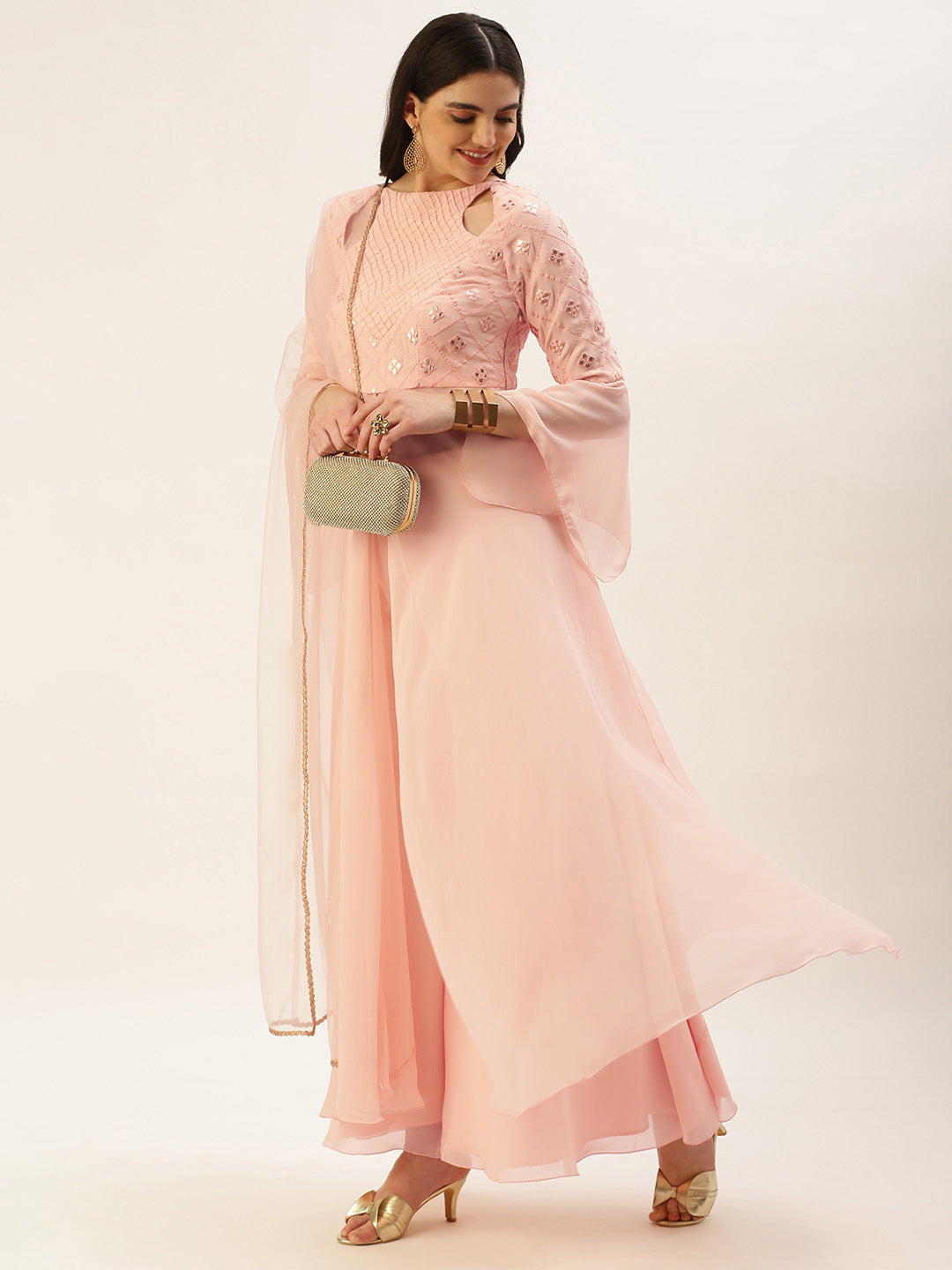 Peach-Georgette-Embroidered-Anarkali-Suit