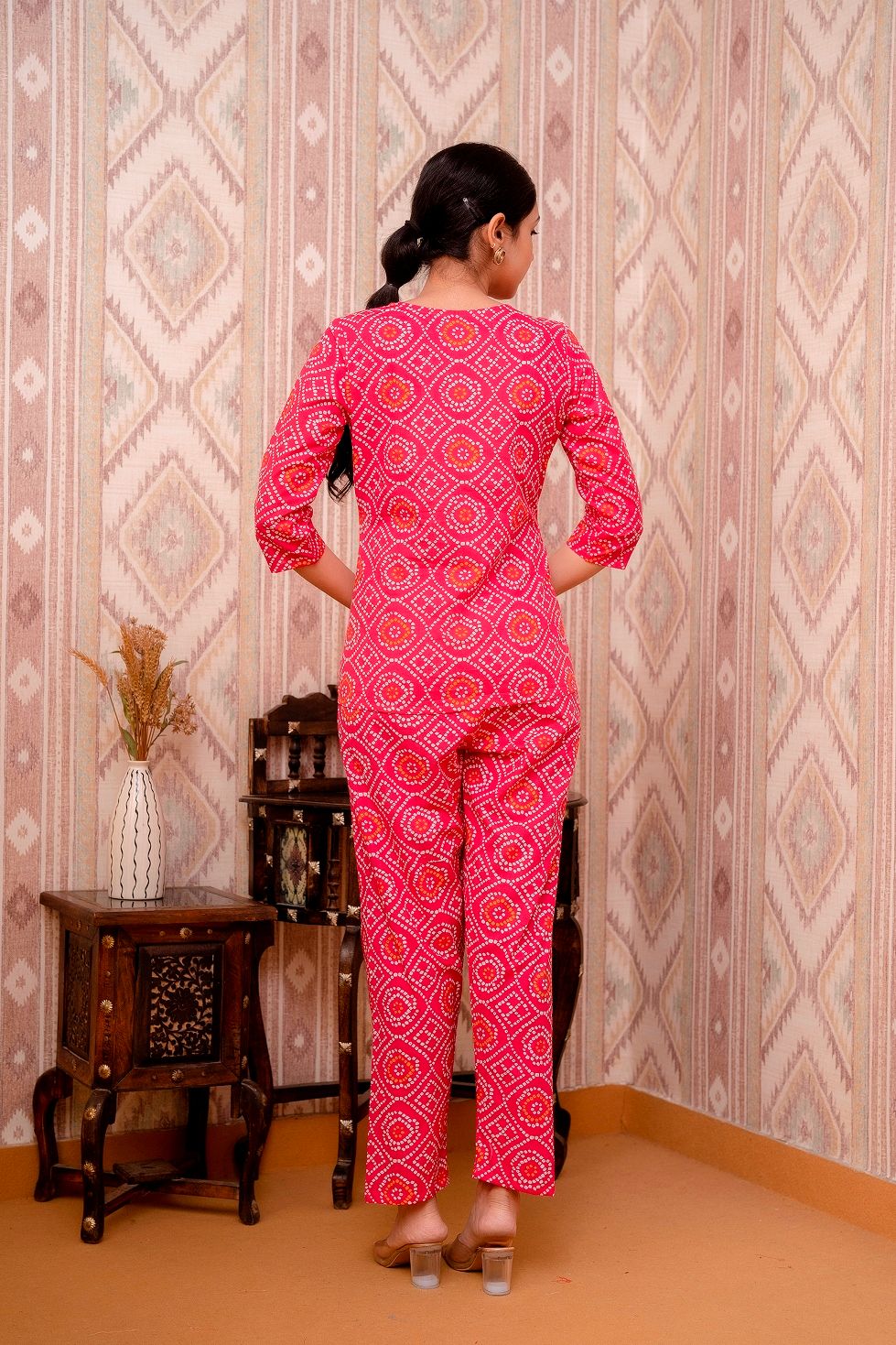 Pink-Bandini-Printed-A-line-Cotton-Night-Suit