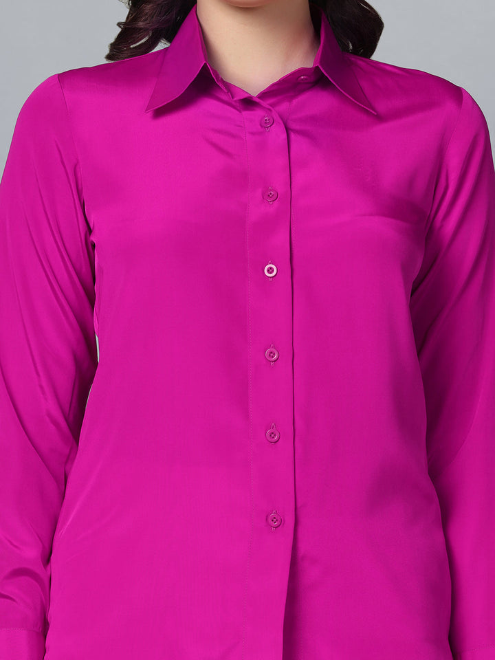 Pink Collared Crepe Shirt