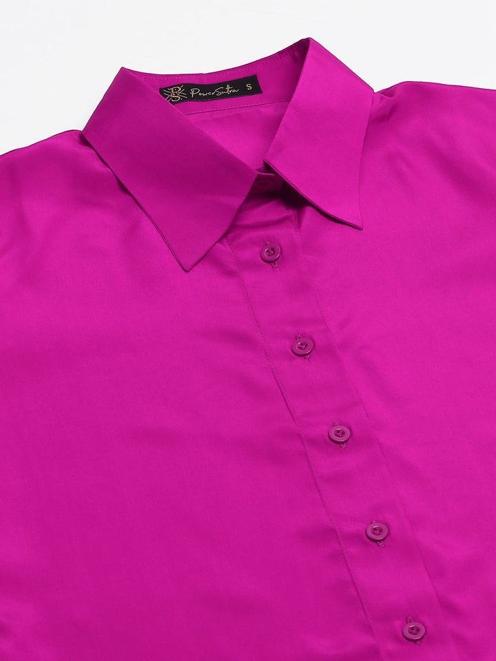 Pink Collared Crepe Shirt