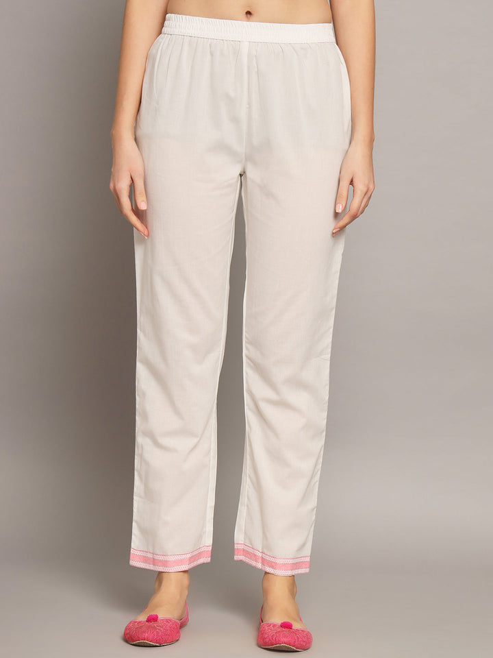 Pink-Cotton-Kurta-&-Dupatta-with-White-Pants