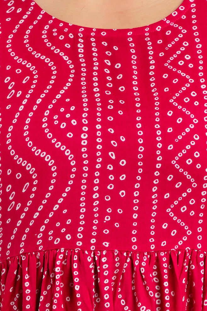 Pink Cotton Printed Maternity  Baby feeding kurta