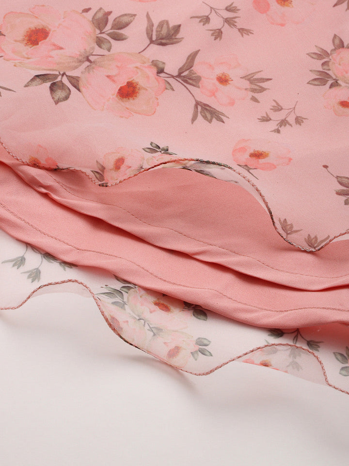 Pink-Digital-Print-Organza-Gown