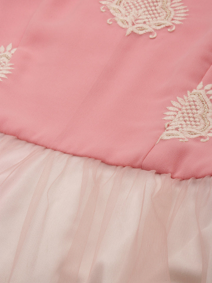 Pink-Duo-Shade-Georgette-Halter-Neck-Net-Dress