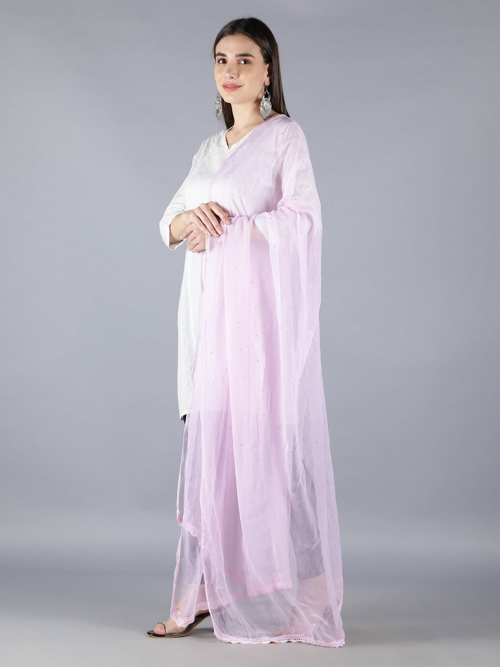 Pink-Dupatta-With-Muqaish-Embellished