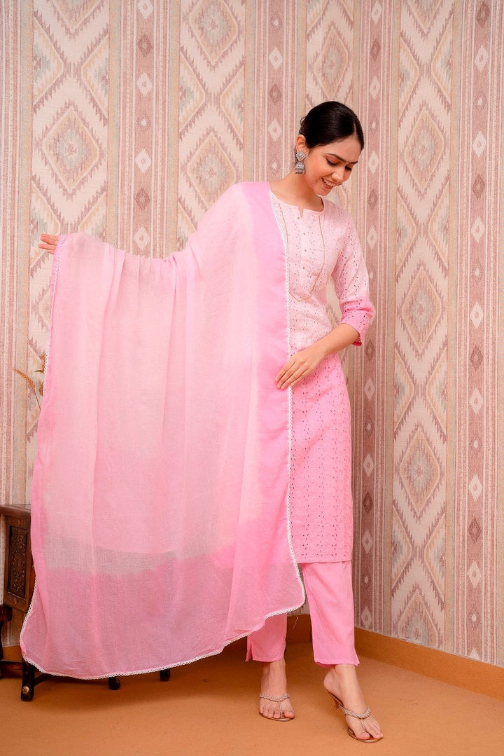 Pink-Embroidered-Long-Straight-Cotton-3-Piece-Kurta-Set