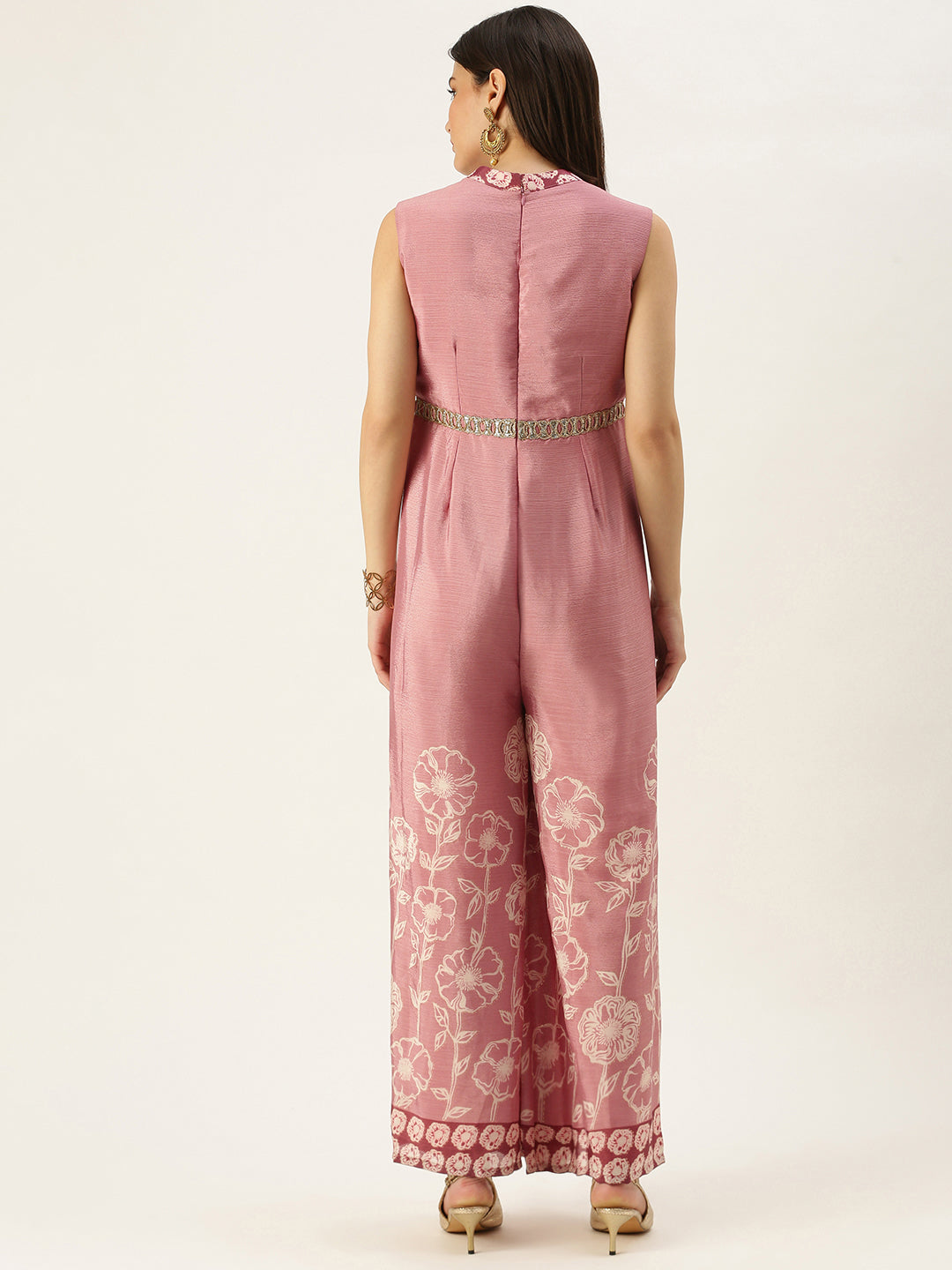 Pink-Foil-Print-Chinon-Jumpsuit