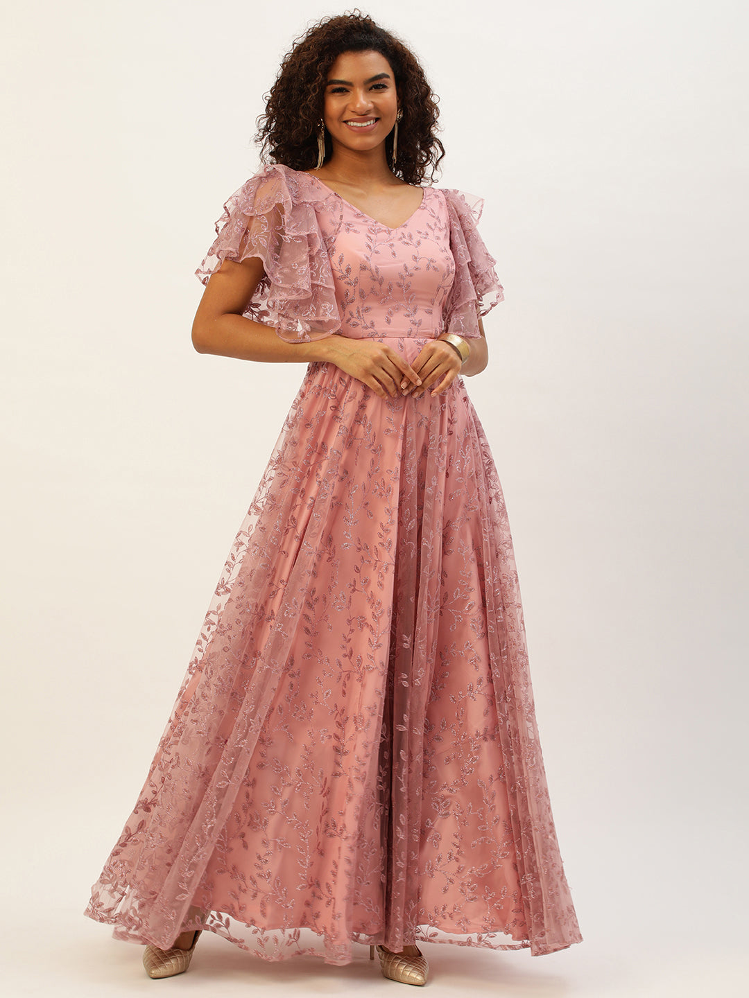 Pink-Foil-Printed-Net-Gown