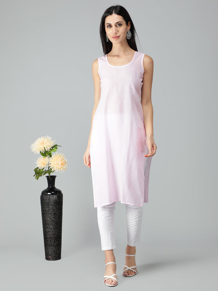 Pink-Georgette-Chikankari-Kurta-with-Slip