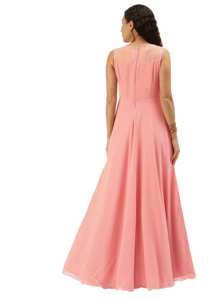 Pink-Georgette-Embroidered-Boat-Neck-Gown