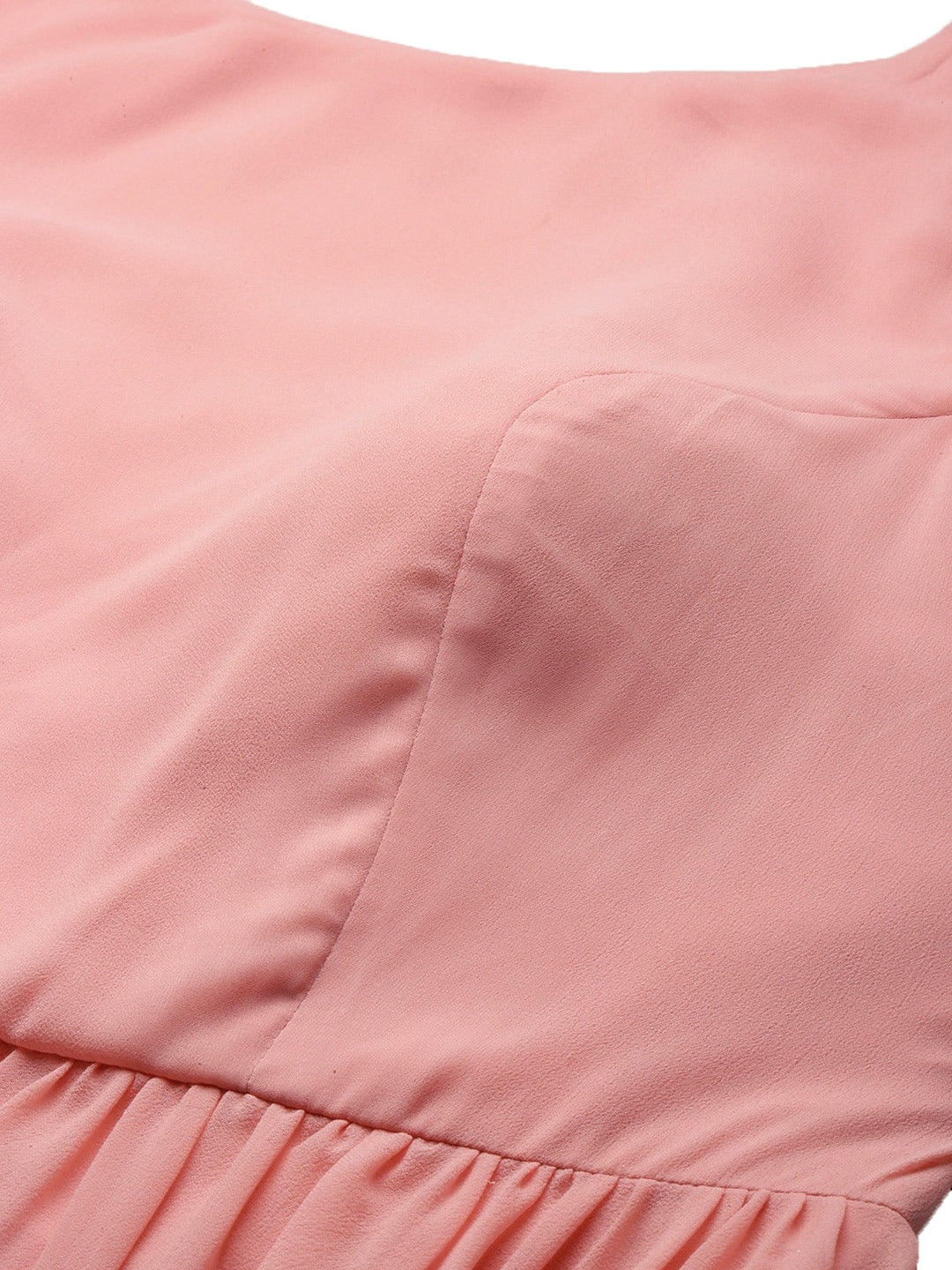 Pink-Georgette-&-Magenta-Embroidered-Dress