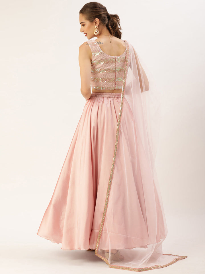 Pink-Silk-&-White-Net-Embroidered-Lehenga-Set