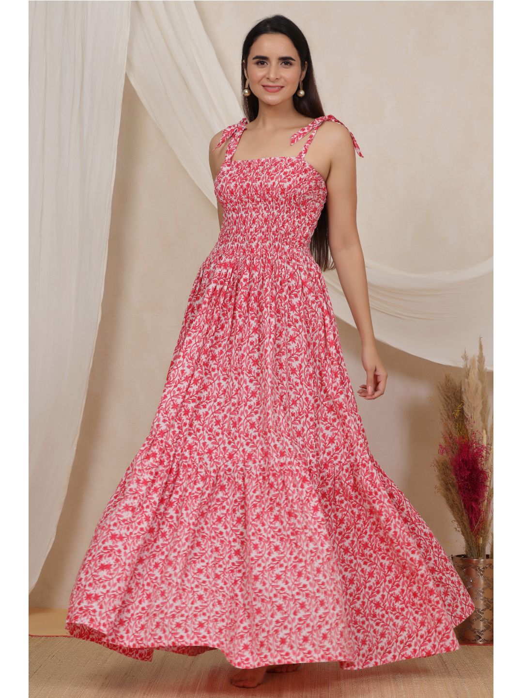 Pink-Smocked-Cotton-Dress