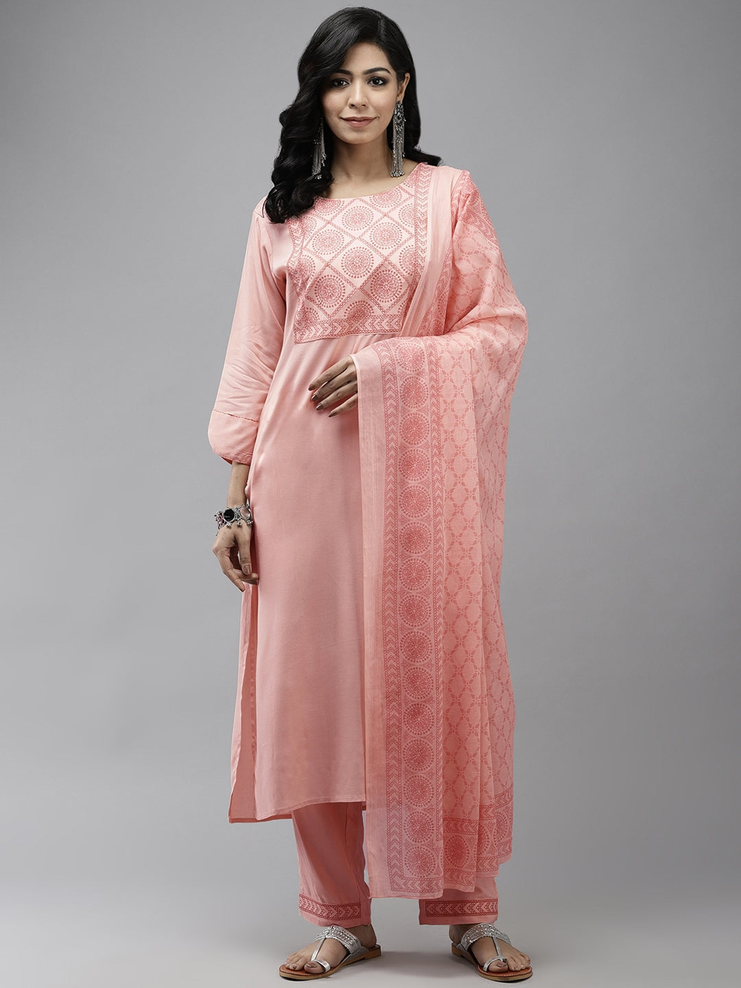 Pink Yoke Design Kurta Set