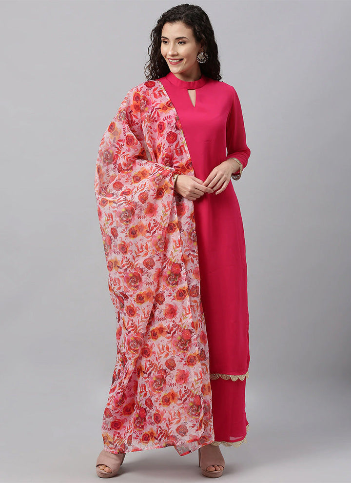 Pink-&-Multicolored-Neck-Wide-Leg-Pant-Set