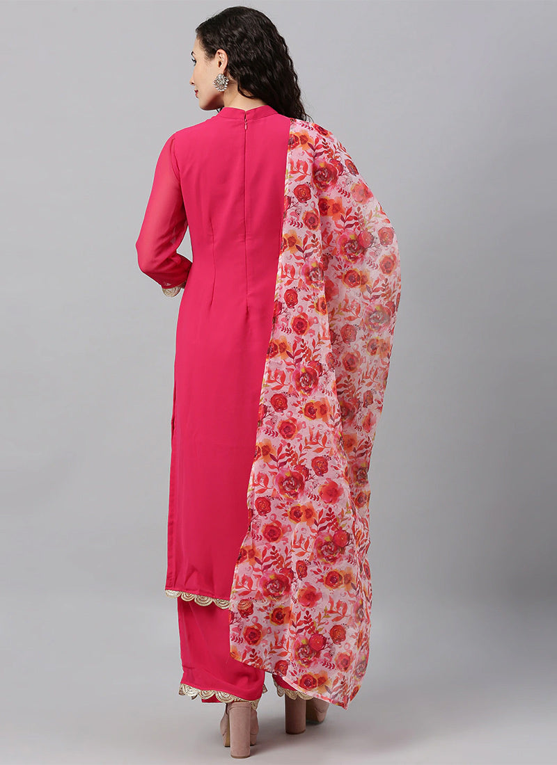 Pink-&-Multicolored-Neck-Wide-Leg-Pant-Set