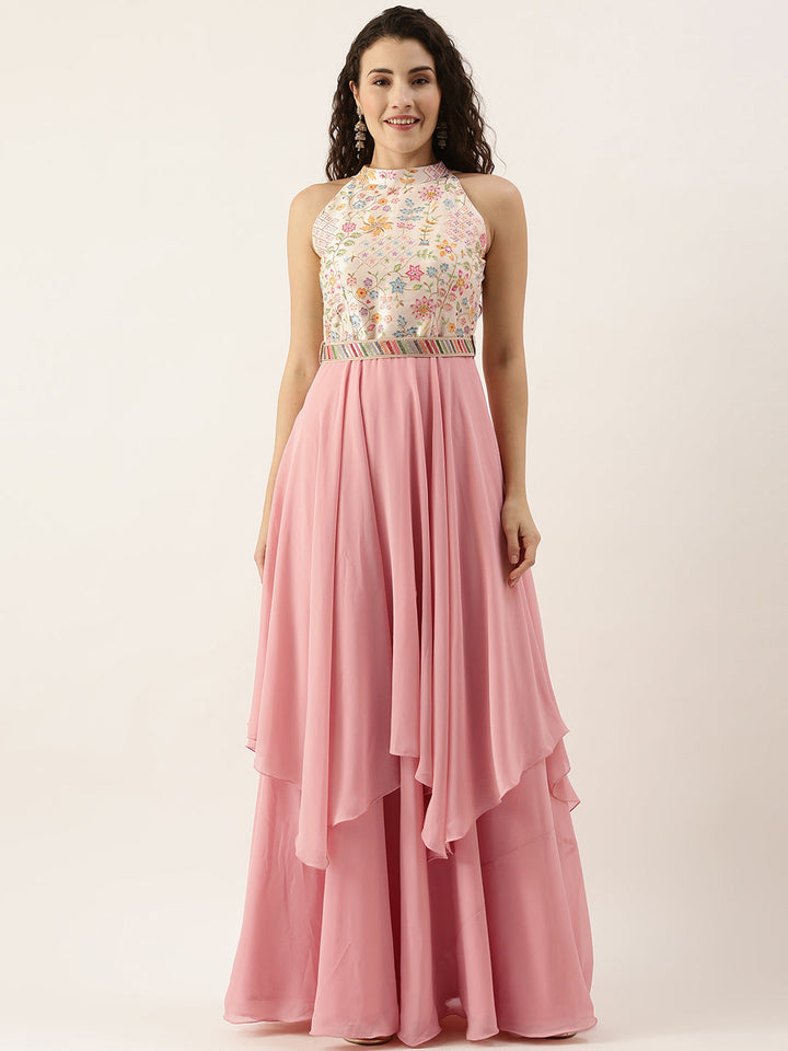 Pink-&-Off-White-Embroidery-Handkerchief-Gown