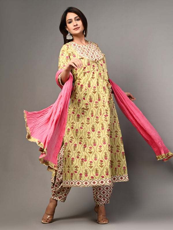Pista & Hot Pink Full Suit Set