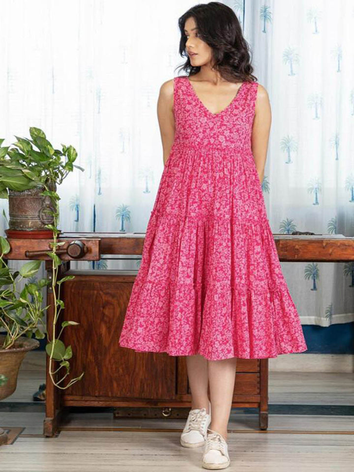 Printed-Pink-Cotton-Dress