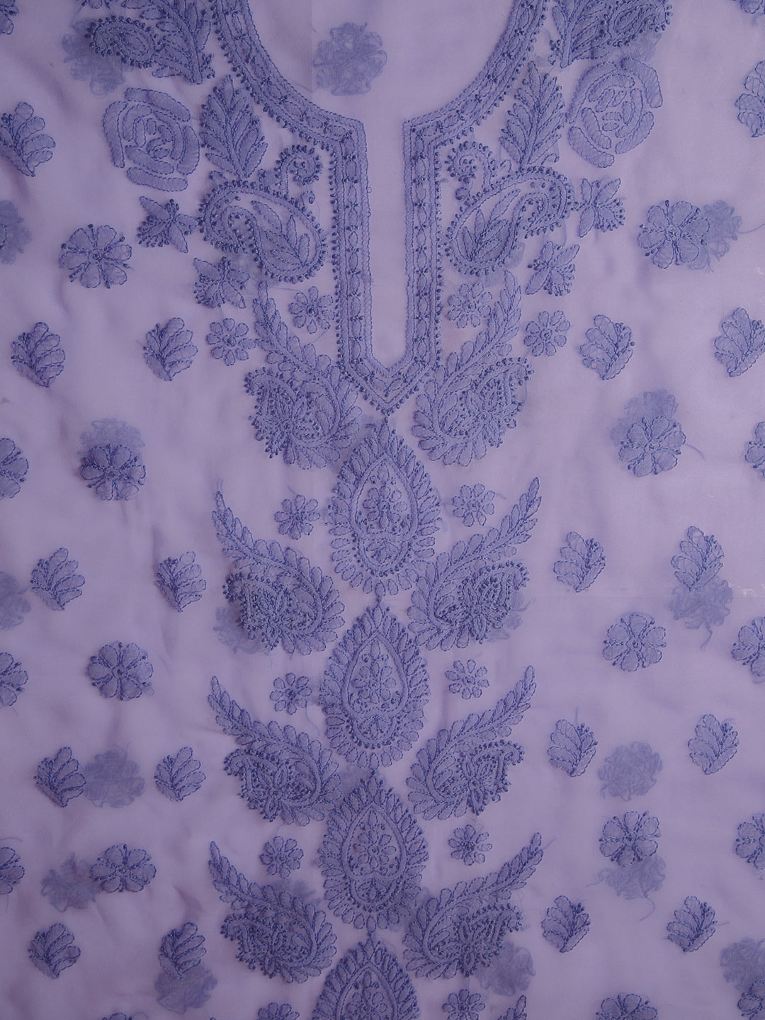 Purple Chikankari Unstitched Dress Material