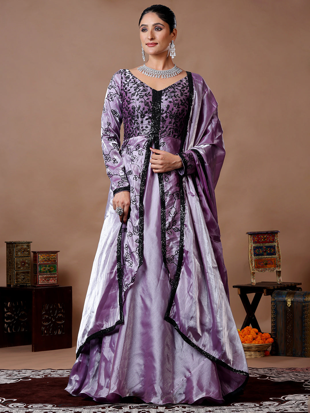 Purple-Embroidered-Tissue-Organza-Layered-Suit