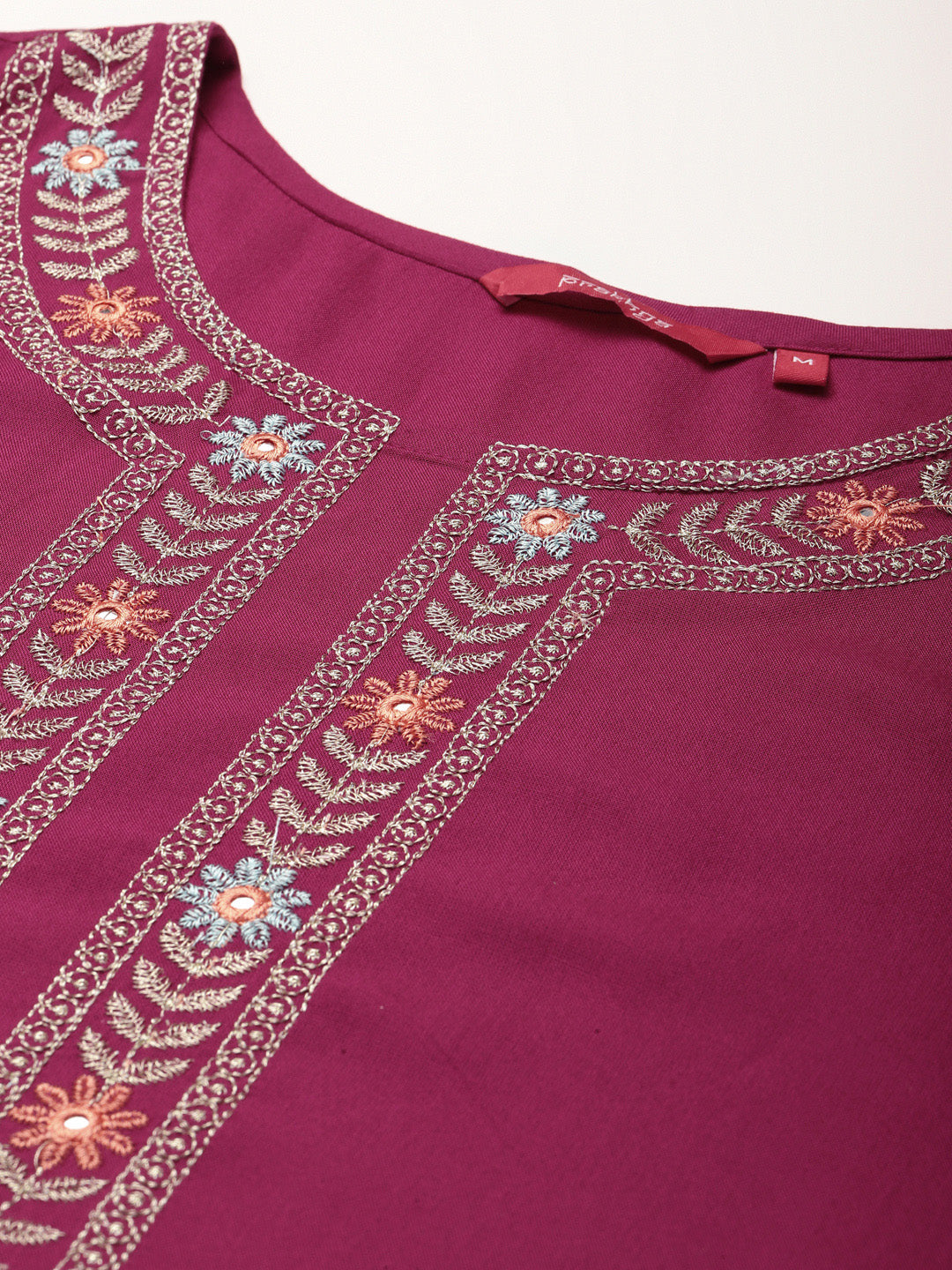 Purple Ethnic Motifs Embroidered Kurta Sets