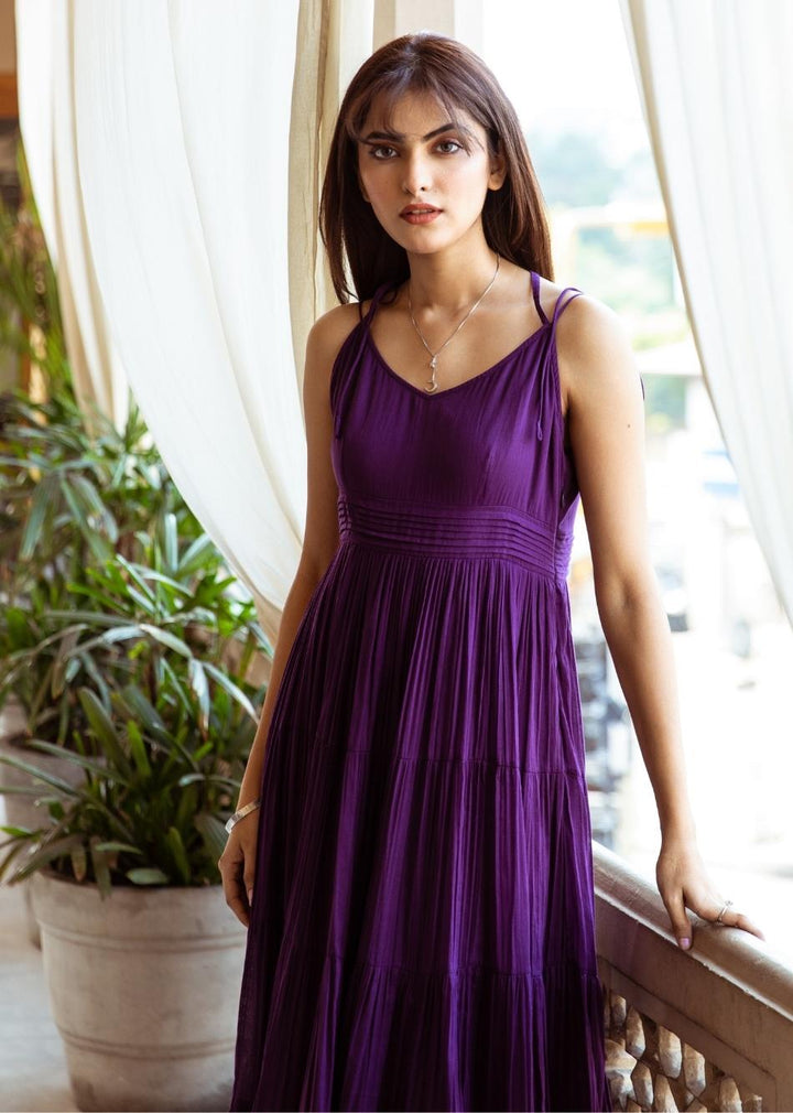 Purple Mulmul Strappy Maxi Dress