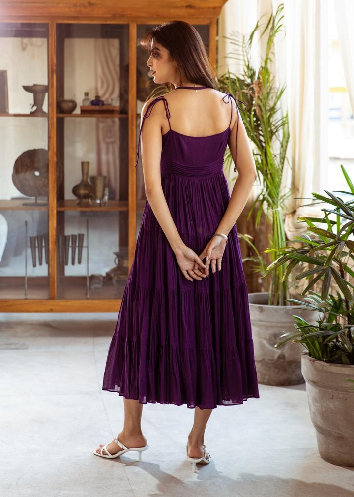 Purple Mulmul Strappy Maxi Dress