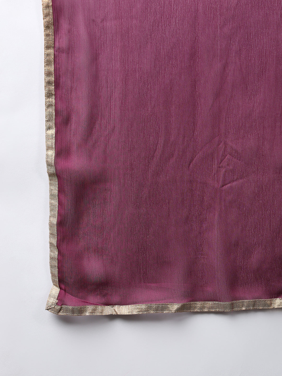 Purple Silk Blend Solid Yoke Design Straight Kurta Trouser With Dupatta