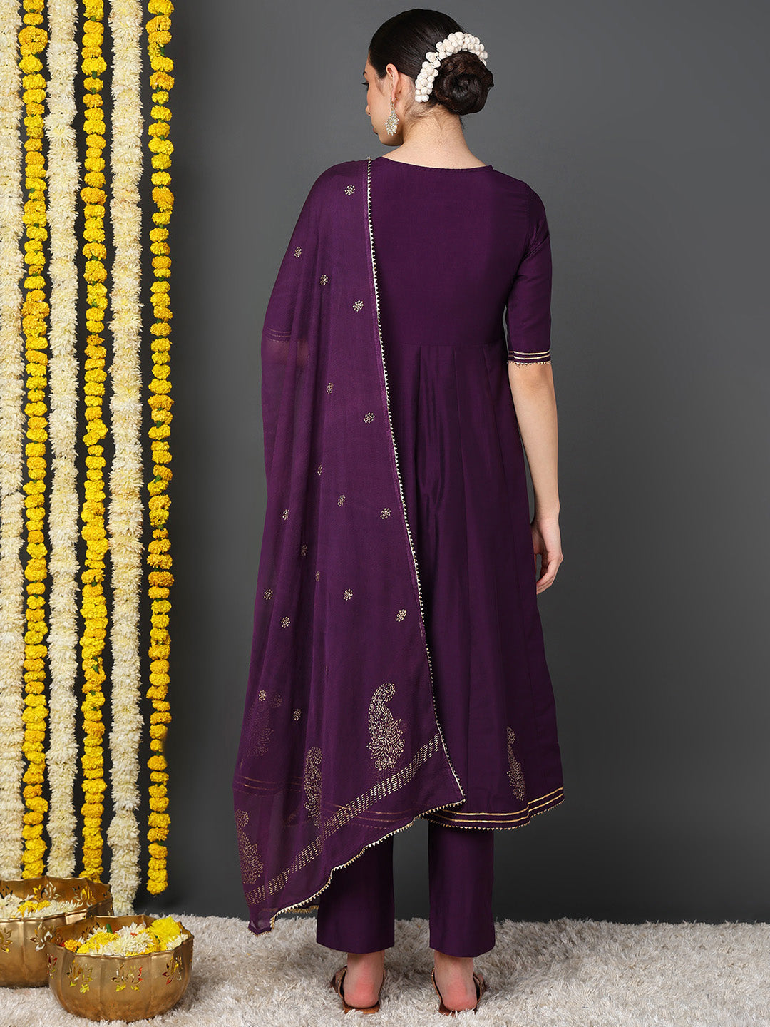 ZERESOUQ-Purple-Silk-Blend-Woven-Design-Embroidered-Flared-Kurta-Trouser-With-Dupatta