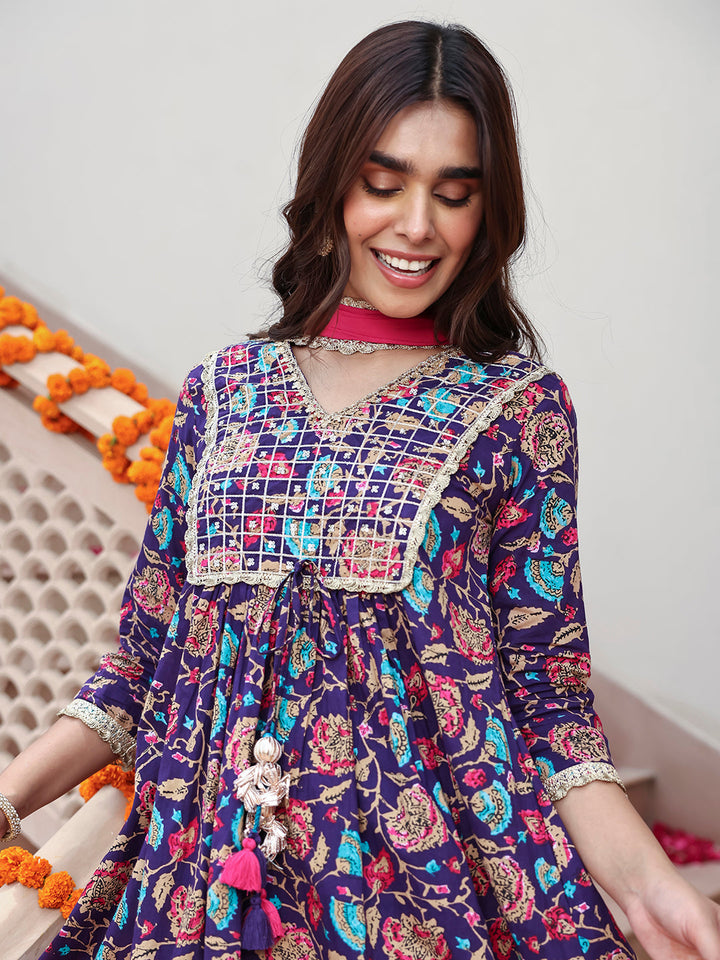 ZERESOUQ-Purple-&-Pink-Cotton-Ethnic-Printed-Palazzo-Suit-Set