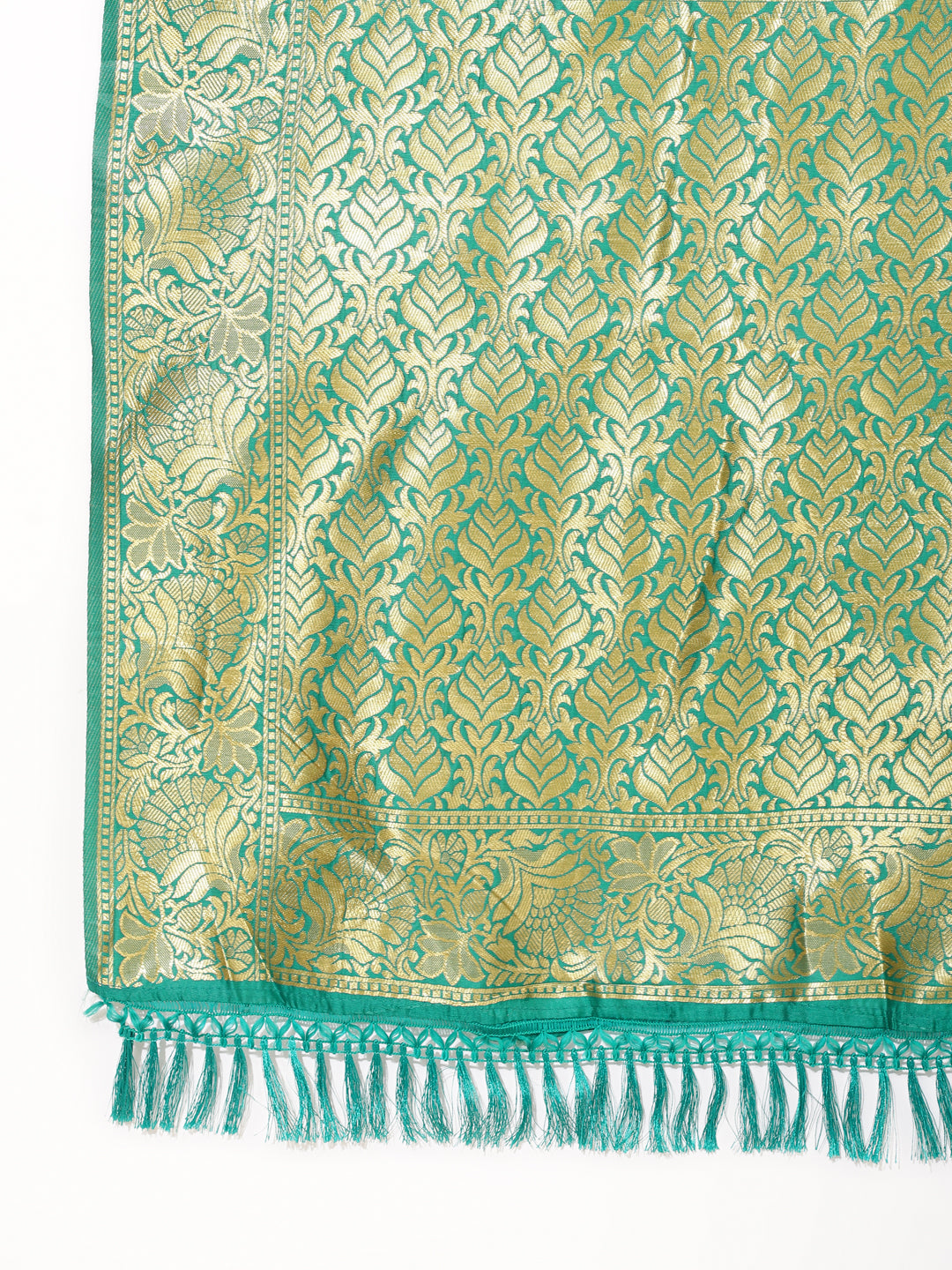 Rama Green Ethnic Motif Woven Design Banarasi Silk Saree