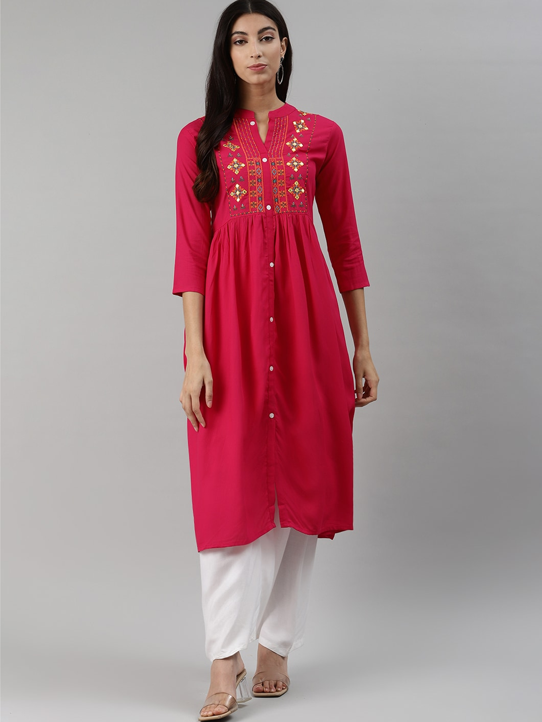 rayon-a-line-pink-embroidered-kurta-ask-208